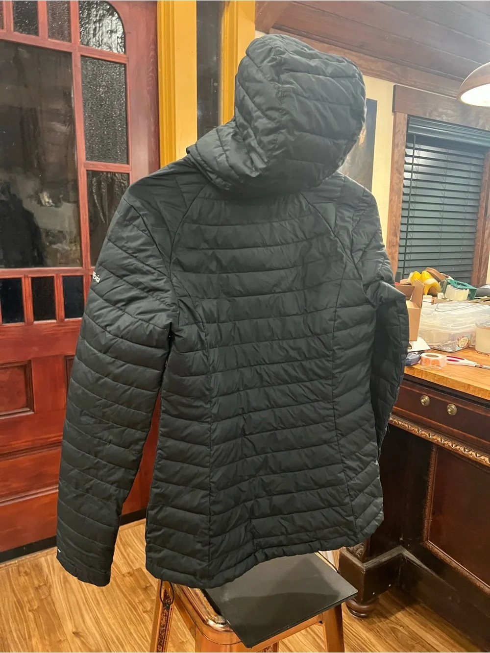 Ladies Columbia Black Quilted Jacket with Hood